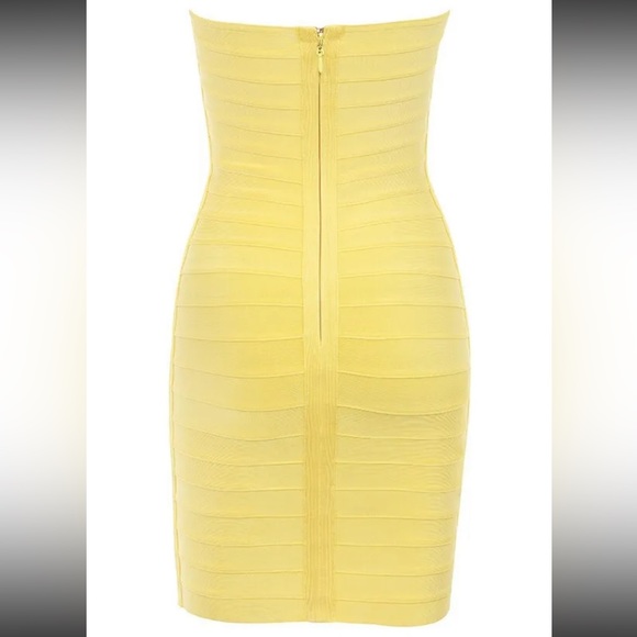 HOUSE OF CB 'Chantelle' Lemon Strapless Bandage Dress NWOT - Picture 7 of 11